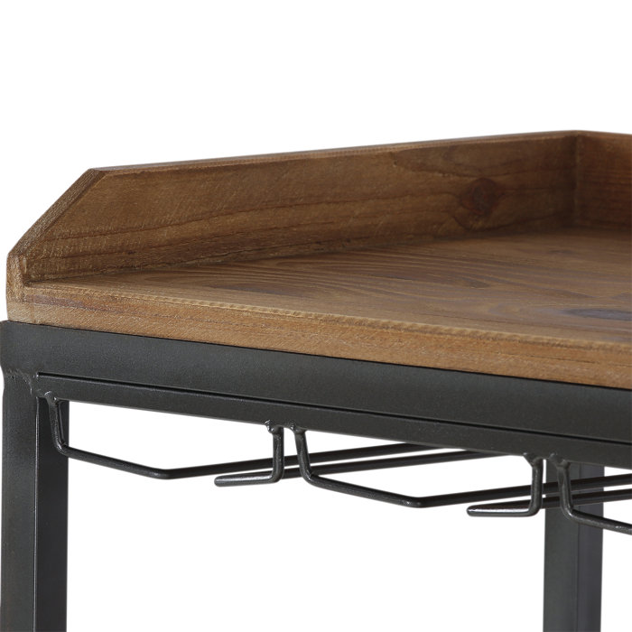 Williston Finley 15 Bottle Floor Wine Bottle & Glass Rack in